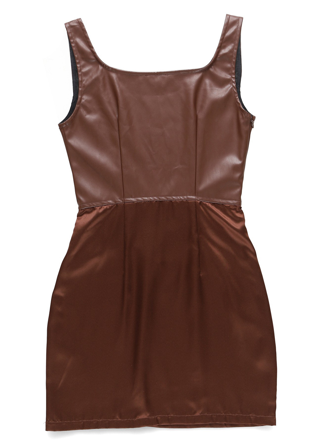 Коричневое кэжуал платье футляр PrettyLittleThing однотонное