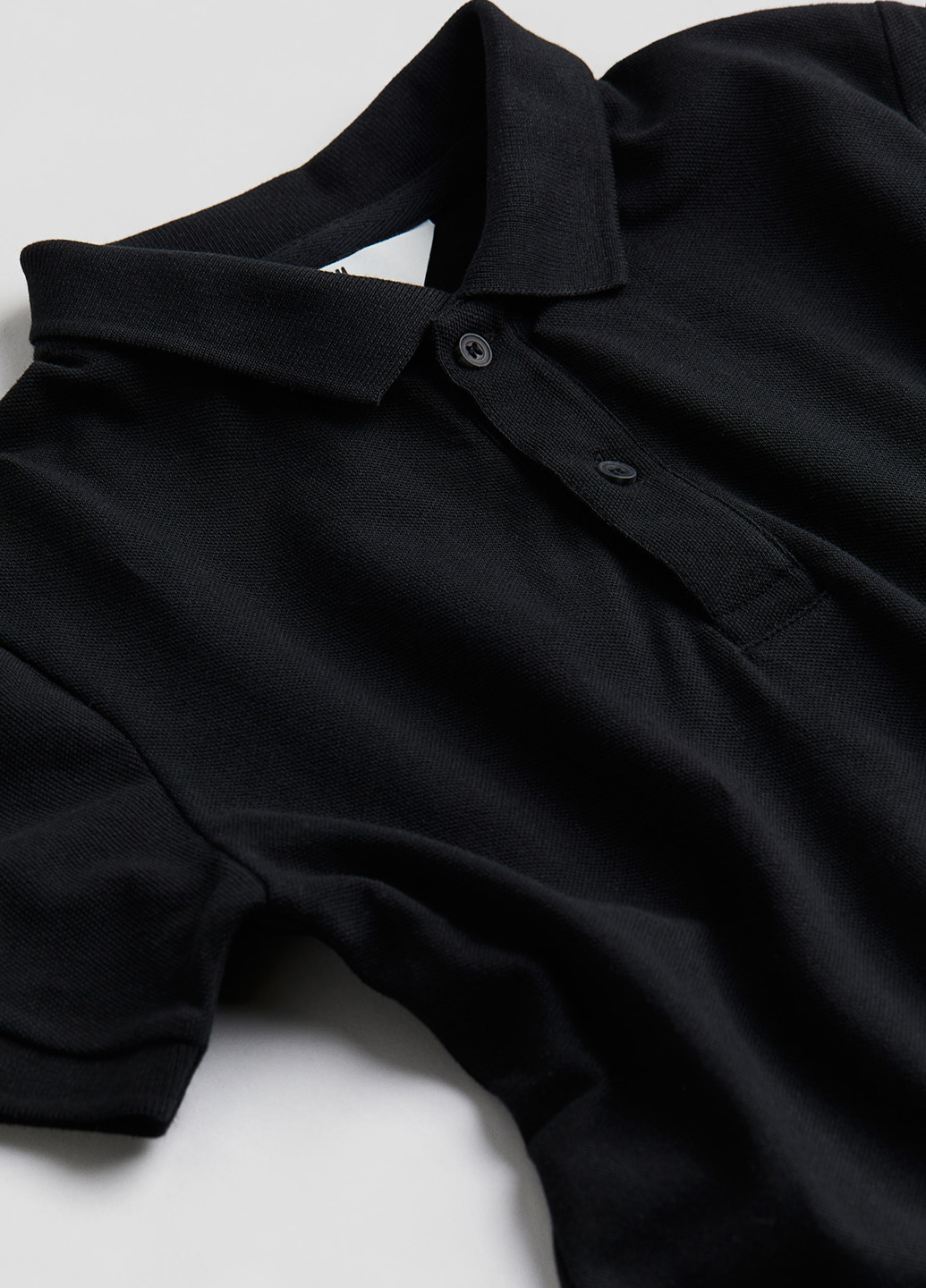 Черная детская футболка-поло H&M однотонная