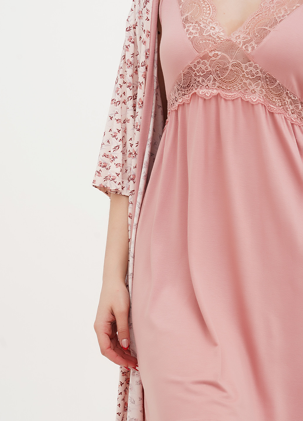 Комбінований демісезонний комплект (нічна сорочка, халат) Cotpark