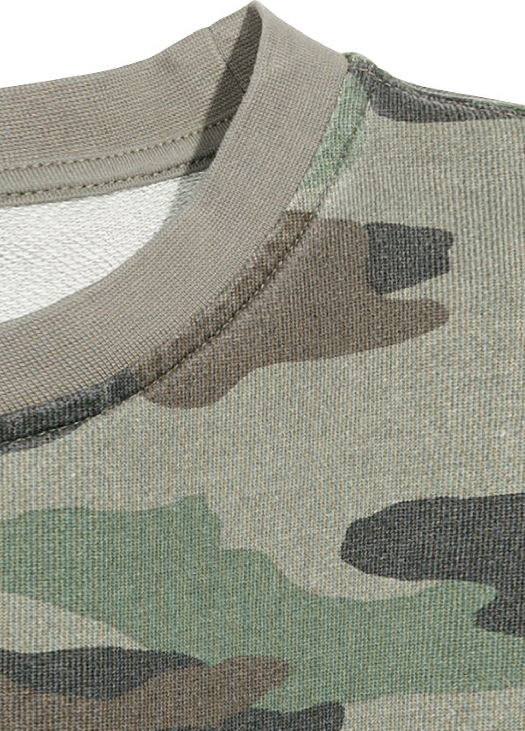 Свитшот H&M - Приталенный крой камуфляжный хаки кэжуал хлопок - (172282066)
