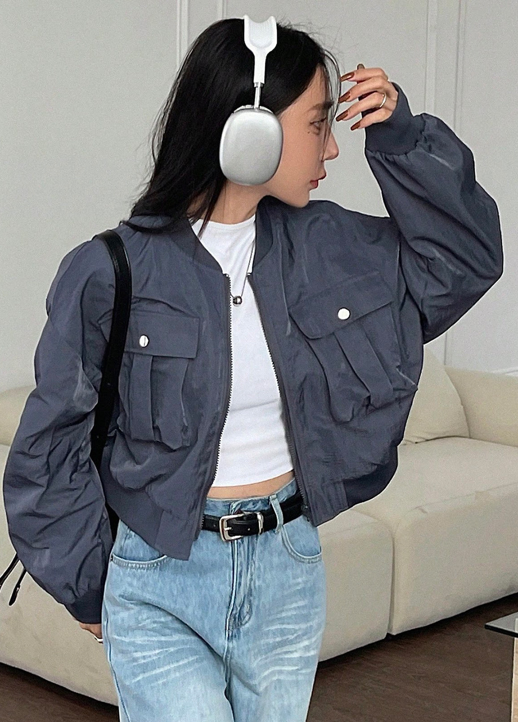 Бомбер SHEIN на блискавці (331019613)