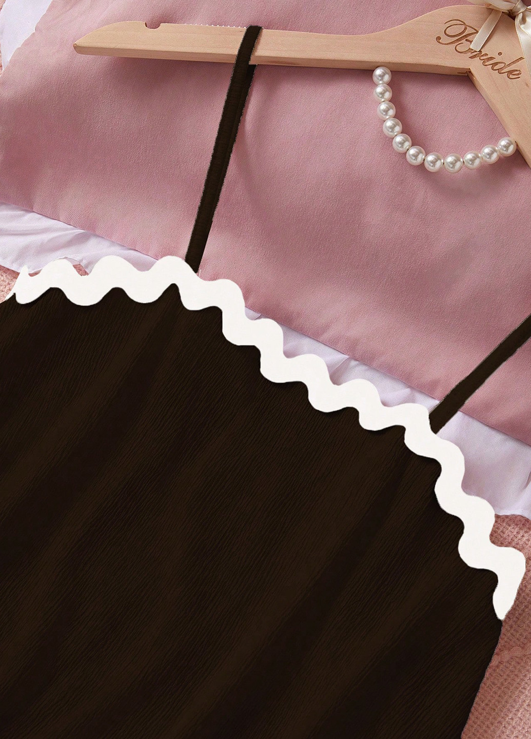 Темно-коричнева всесезон піжама (майка, штани) майка + штани SHEIN