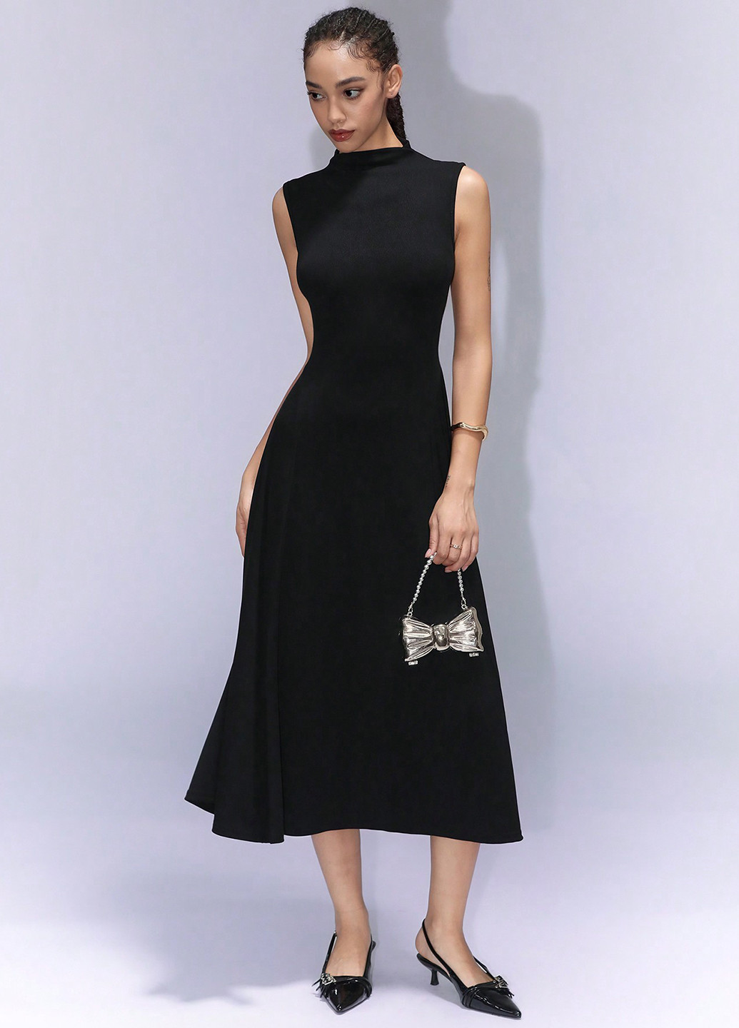 Чорна кежуал сукня а-силует SHEIN однотонна