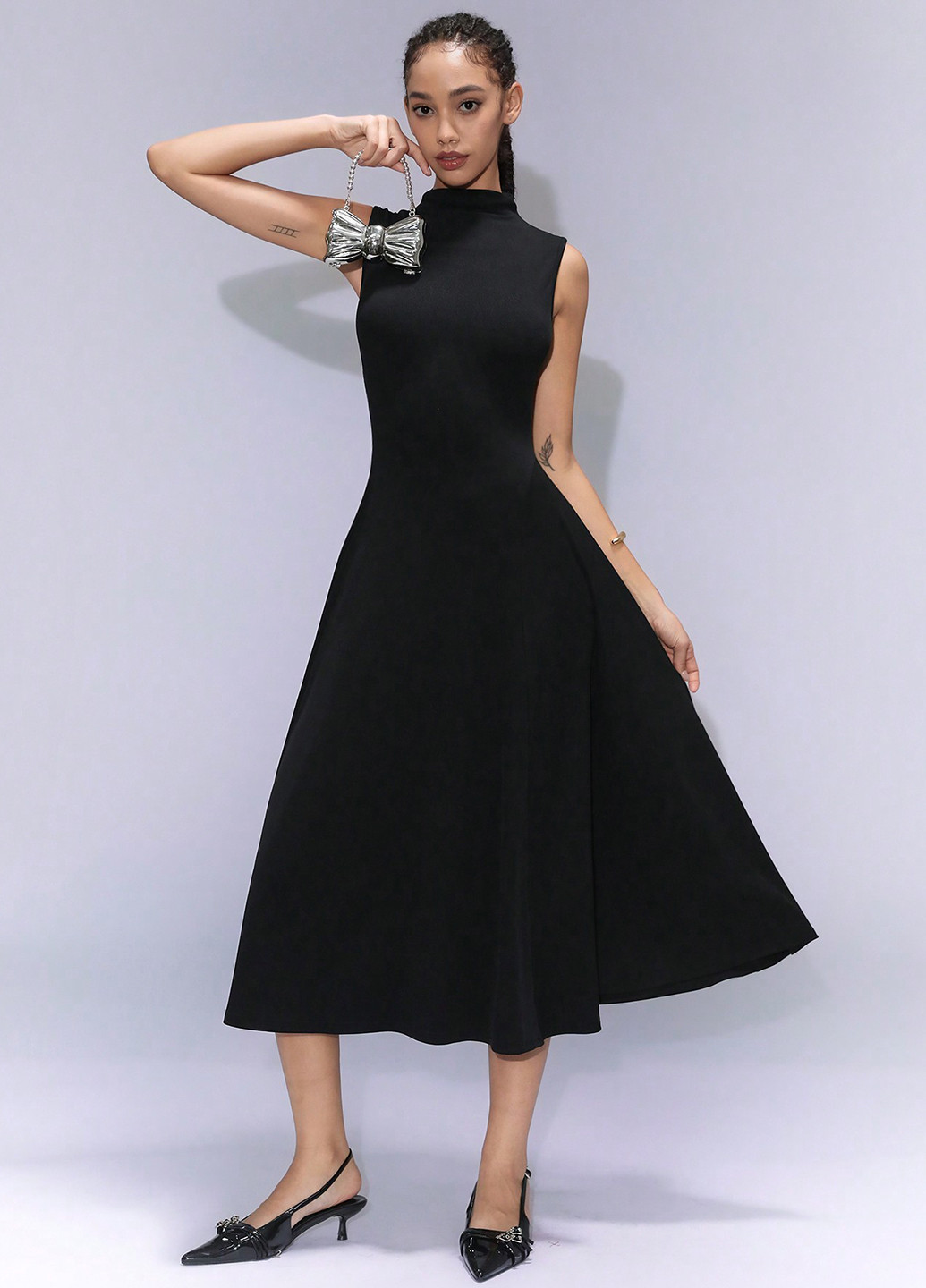 Чорна кежуал сукня а-силует SHEIN однотонна