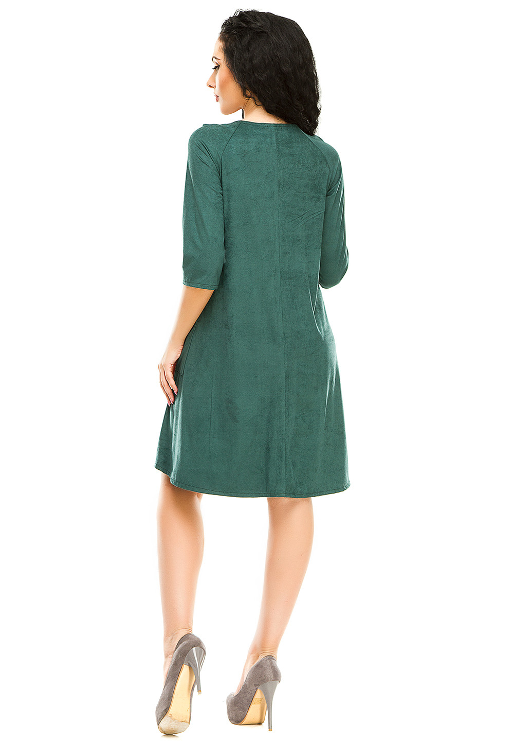 Зеленое кэжуал платье короткое Demma однотонное