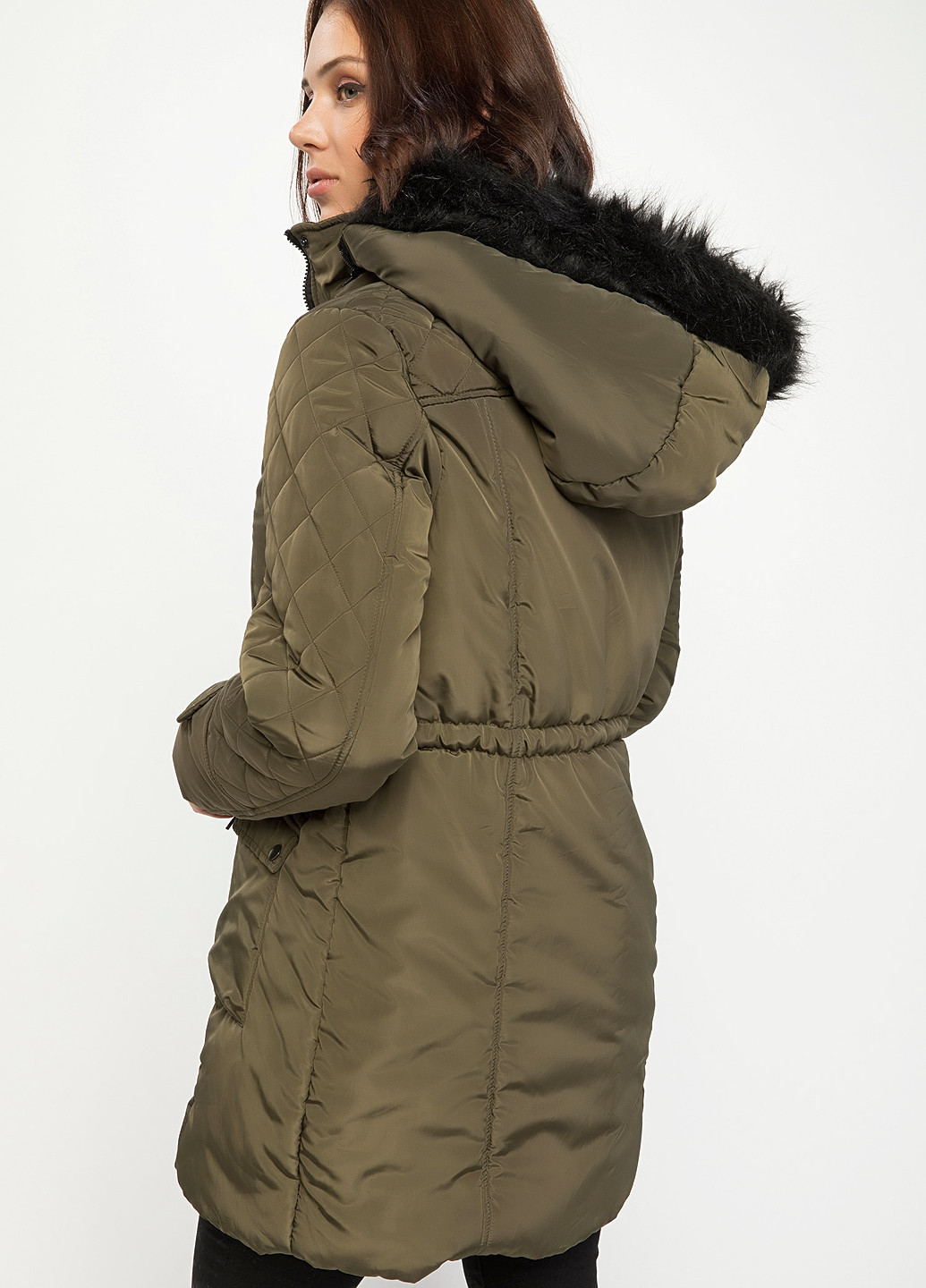 Оливкова (хакі) зимня пальто DeFacto