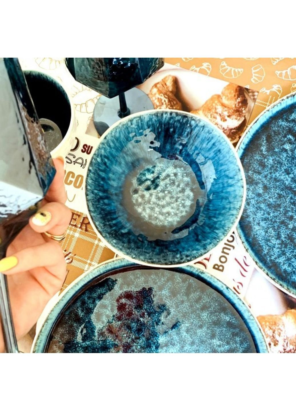 Салатник Тотем JM-1536-T 17,5х5 см блакитний Olens (253787476)