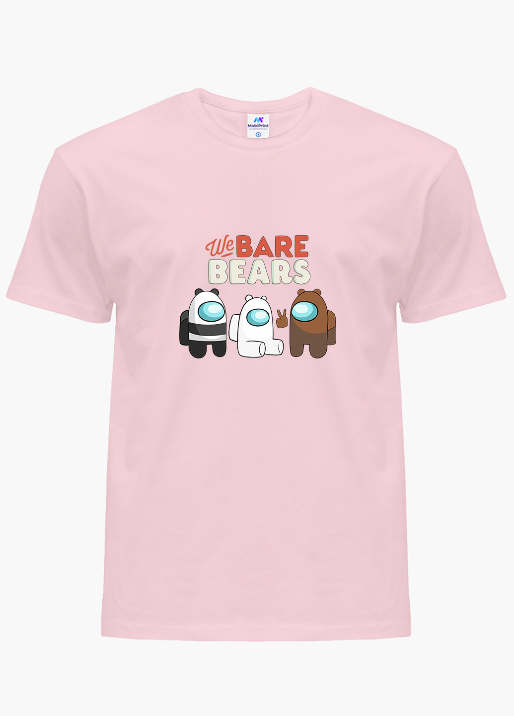 Розовая демисезонная футболка детская вся правда о медведях (we bare bears)(9224-2668) MobiPrint