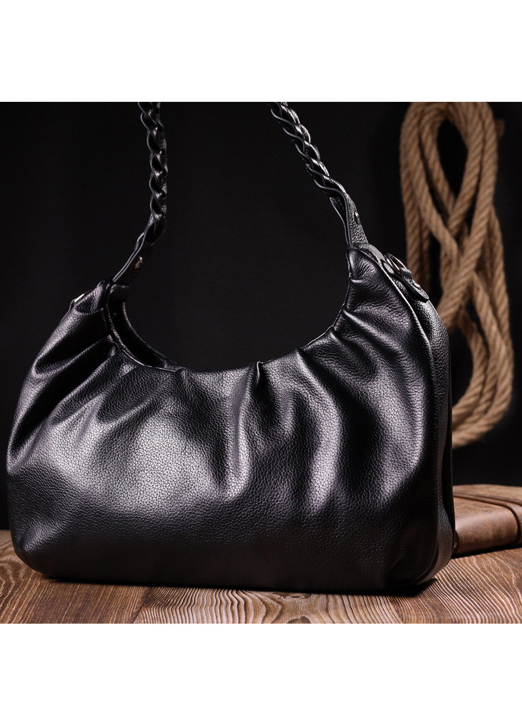 Женская кожаная сумка багет 30х19х8 см Karya (255709627)