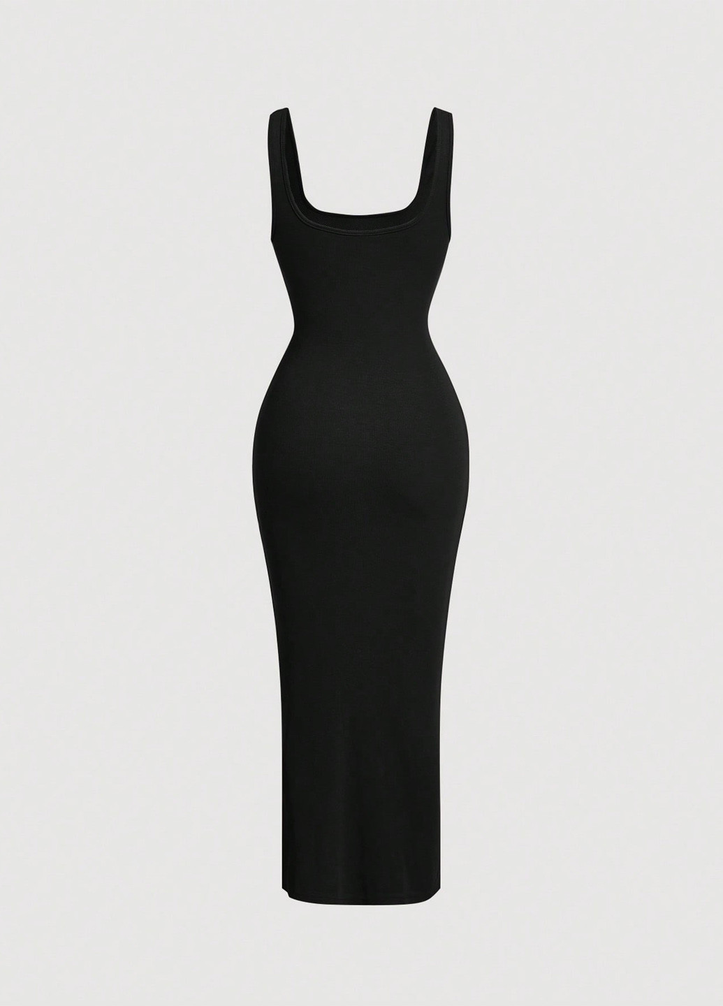 Черное кэжуал платье силуэтная SHEIN однотонное