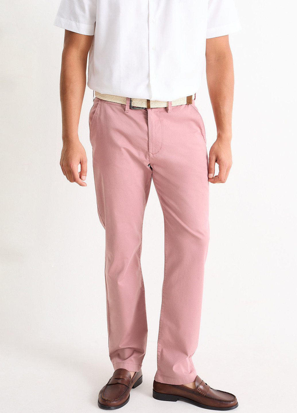 Розовые кэжуал демисезонные прямые брюки C&A