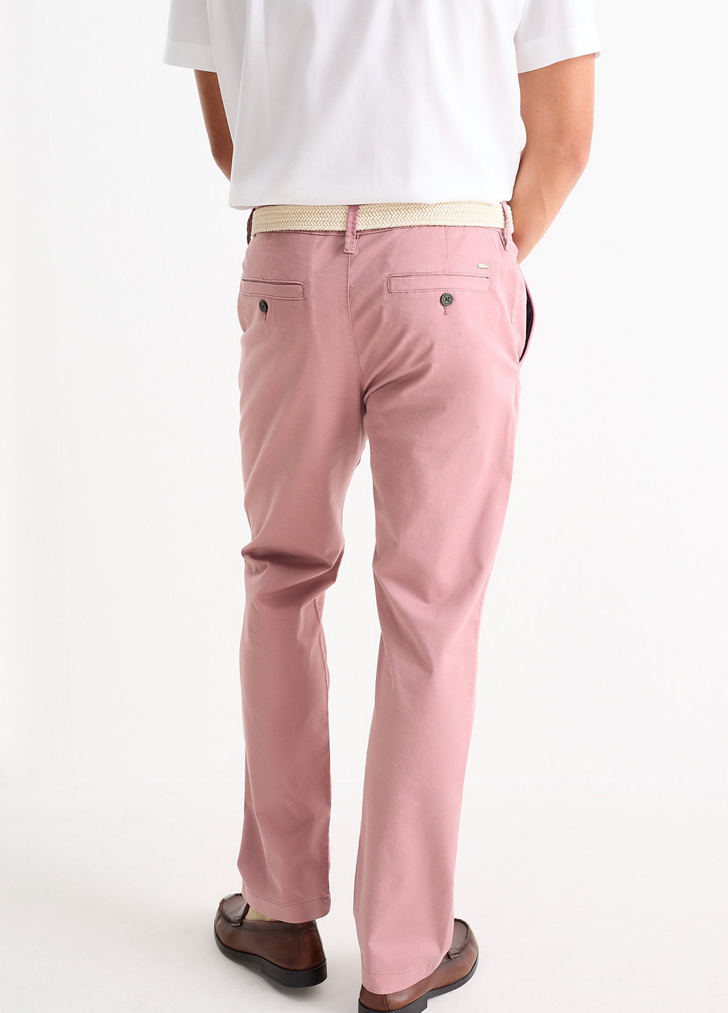 Розовые кэжуал демисезонные прямые брюки C&A