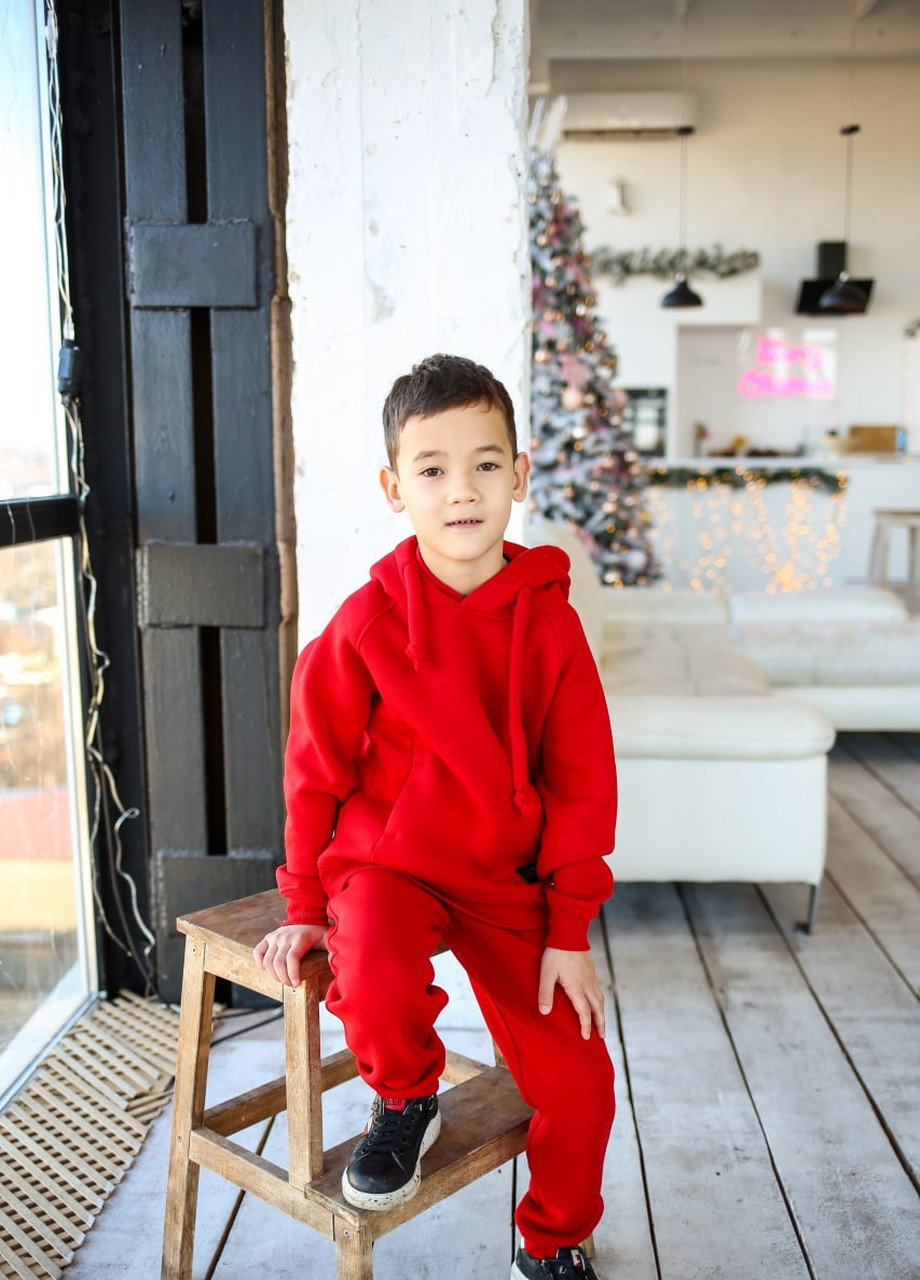 Червоний зимній теплий дитячий костюм на флісі Sorelle