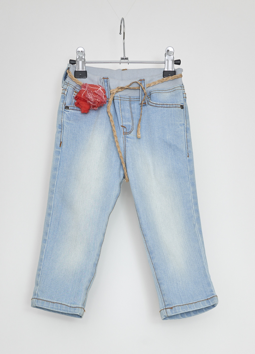 Голубые демисезонные со средней талией джинсы Marasil