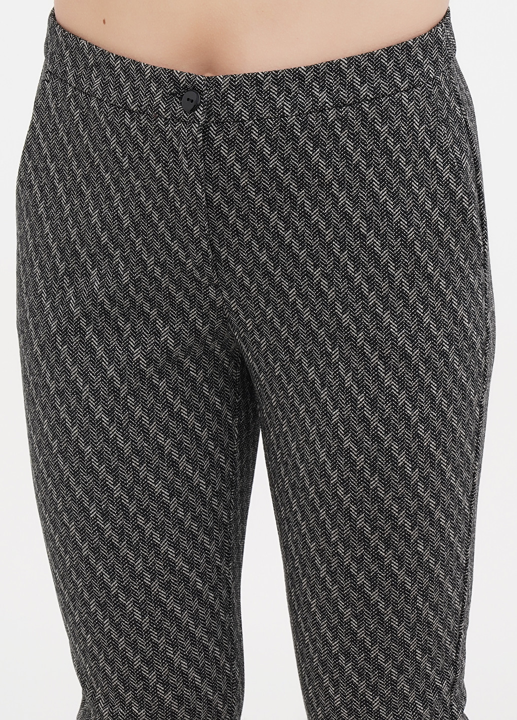Темно-серые кэжуал демисезонные укороченные, зауженные брюки Fiorella Rubino