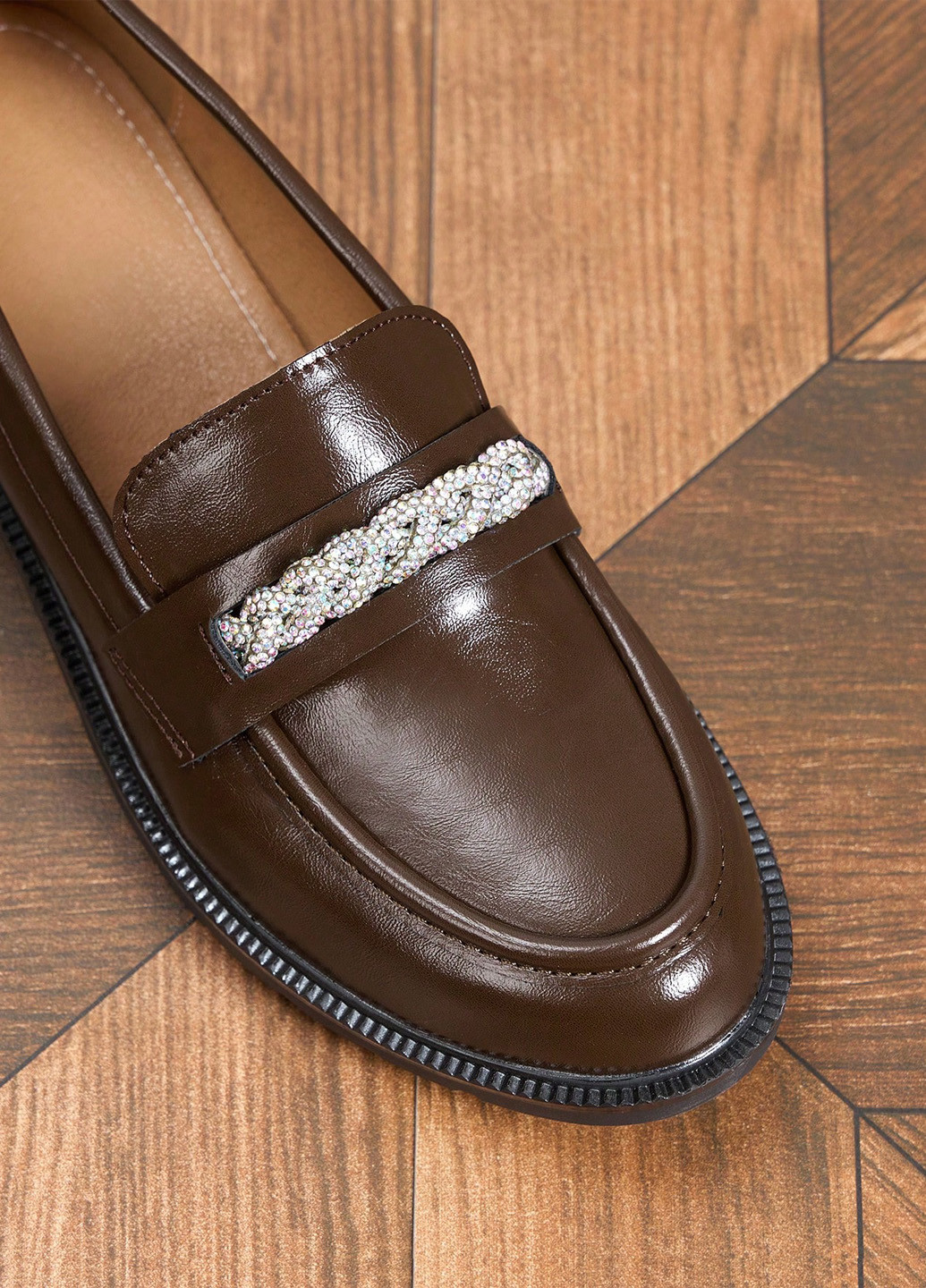 SHEIN Туфлі лофери коричневий з штучна шкіра, китай — демісезон (341743441)