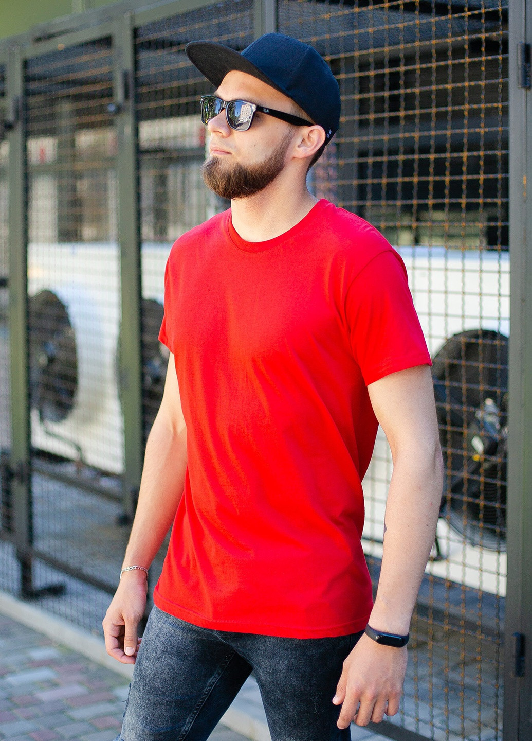 Червона футболка basic Without