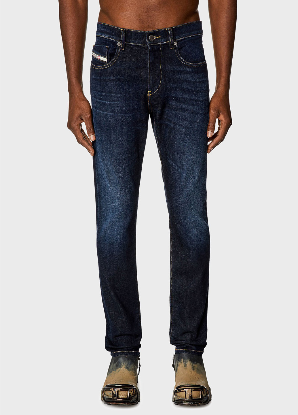 Синие демисезонные регюлар фит джинсы Diesel