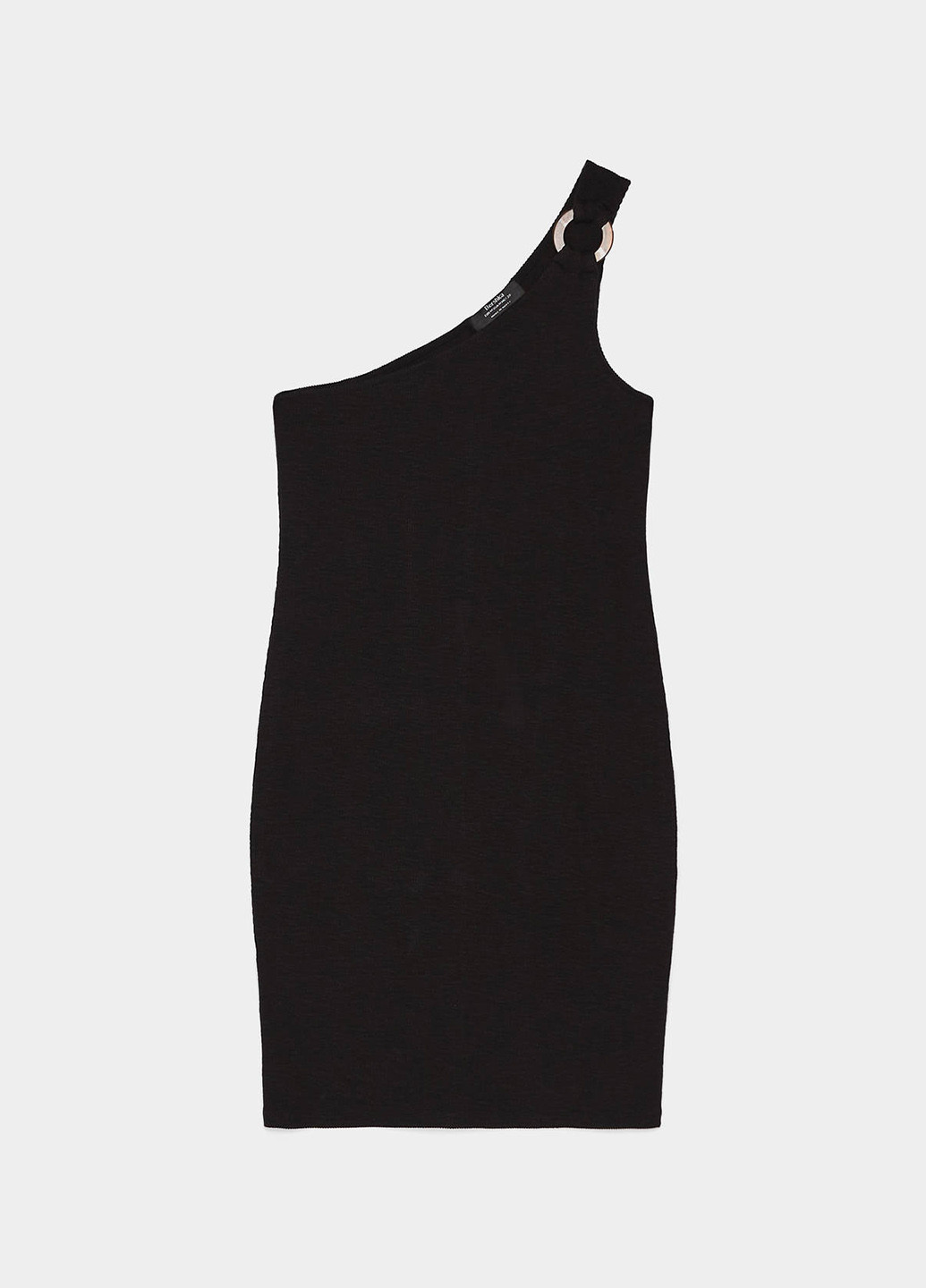 Черное кэжуал платье на одно плечо Bershka однотонное