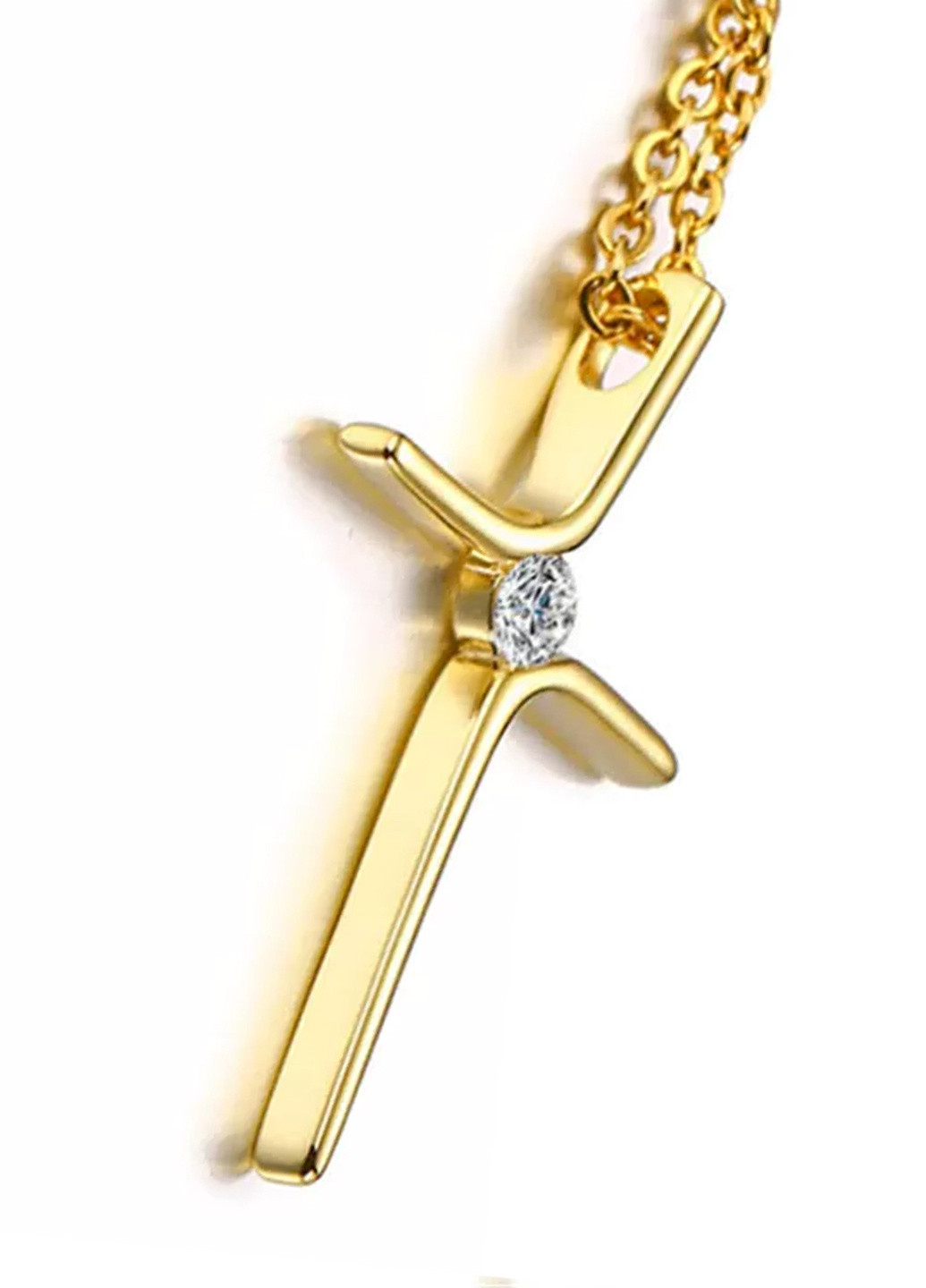 Ланцюжок "Хрестик", золотистий з кристалом Анна Ясеницька (255453206)