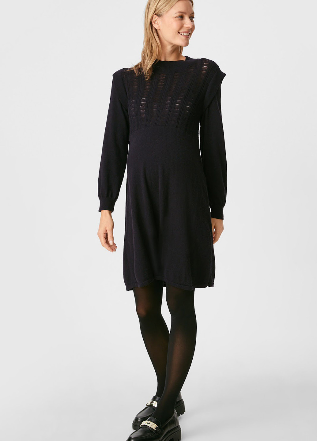 Чорна кежуал сукня сукня светр C&A однотонна