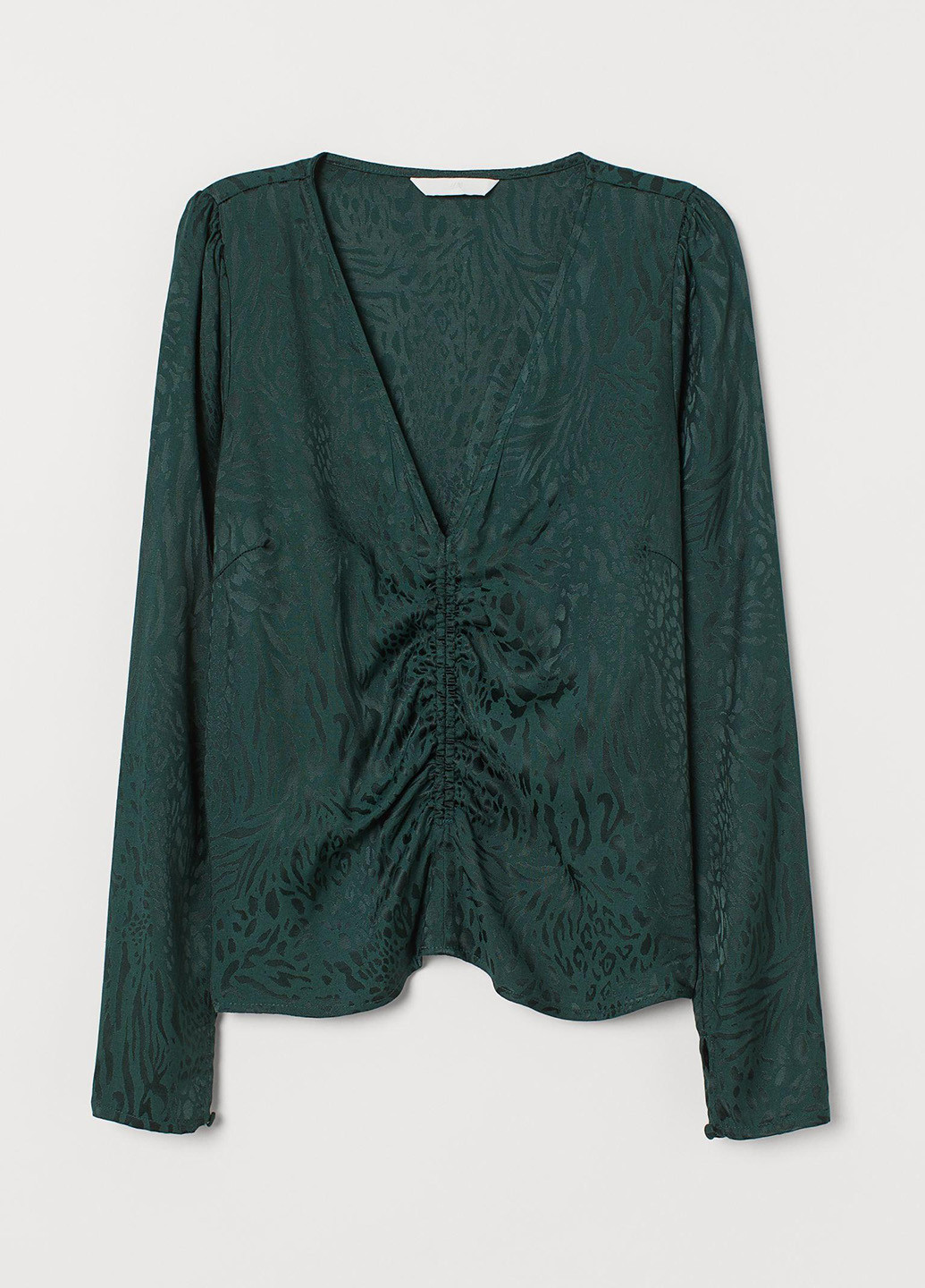 Темно-зеленая демисезонная блузка H&M