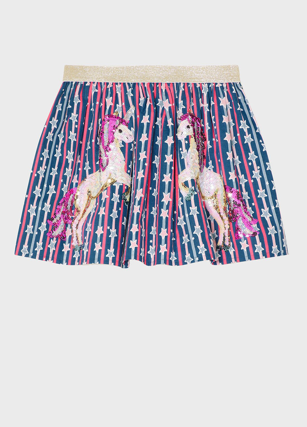 Синяя кэжуал с звездным узором юбка Monsoon Children клешированная