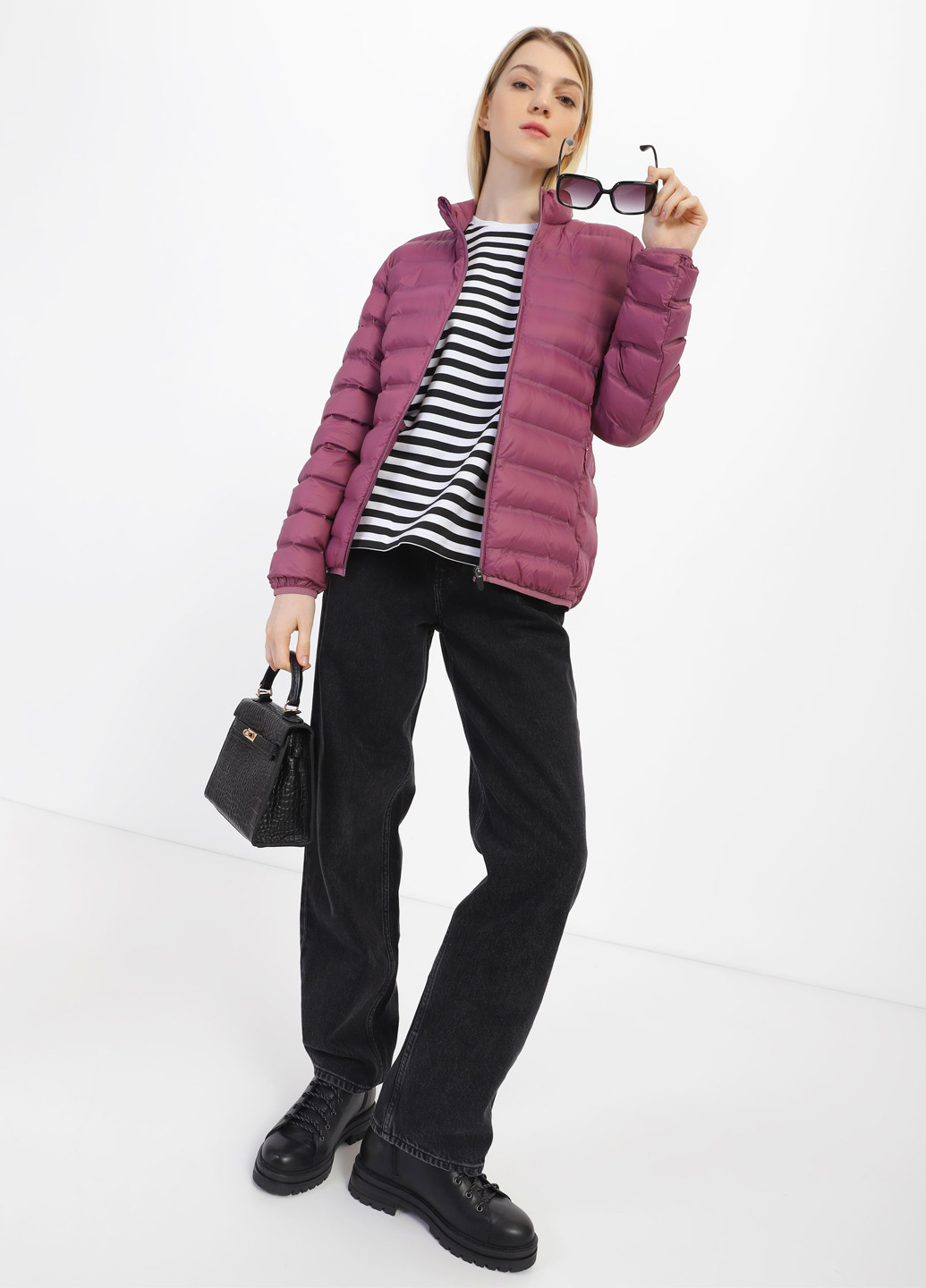 Темно-розовая демисезонная куртка Skechers WJA303M DKMV