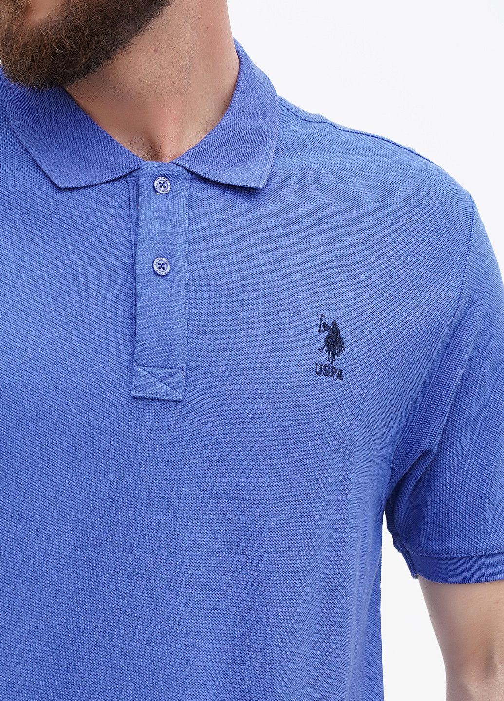 Синяя футболка-футболка поло u.s. polo assn мужская для мужчин U.S. Polo Assn. однотонная