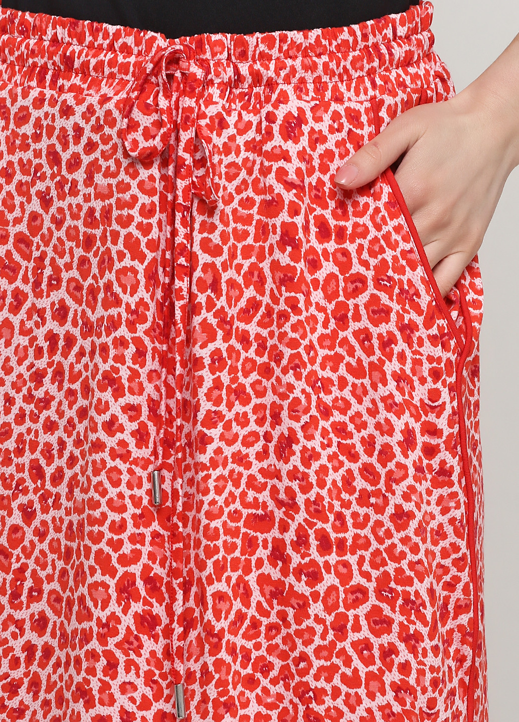 Коралловая кэжуал леопардовая юбка Peppercorn а-силуэта (трапеция)
