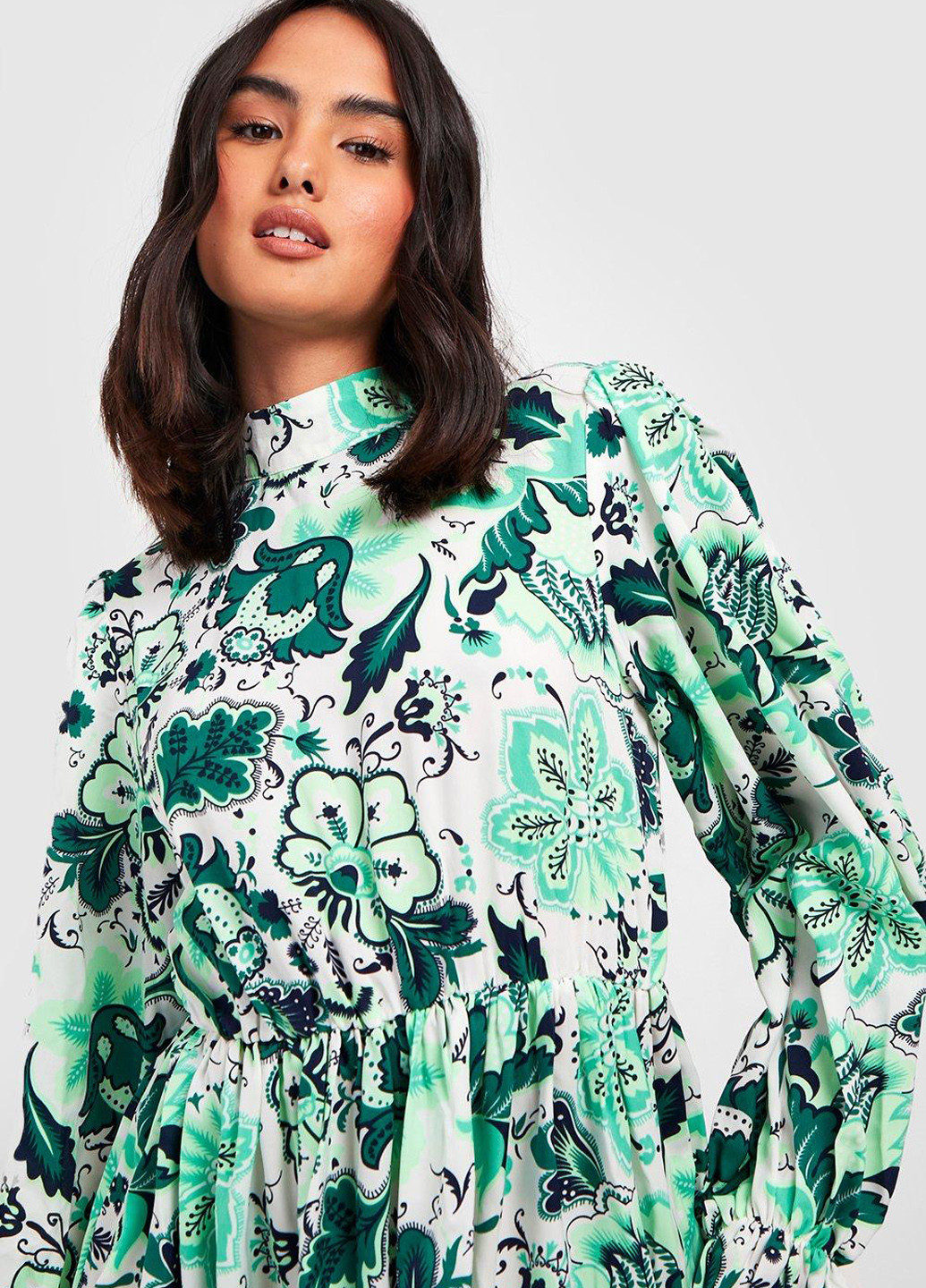 Зелена кежуал сукня з відкритою спиною Boohoo з квітковим принтом
