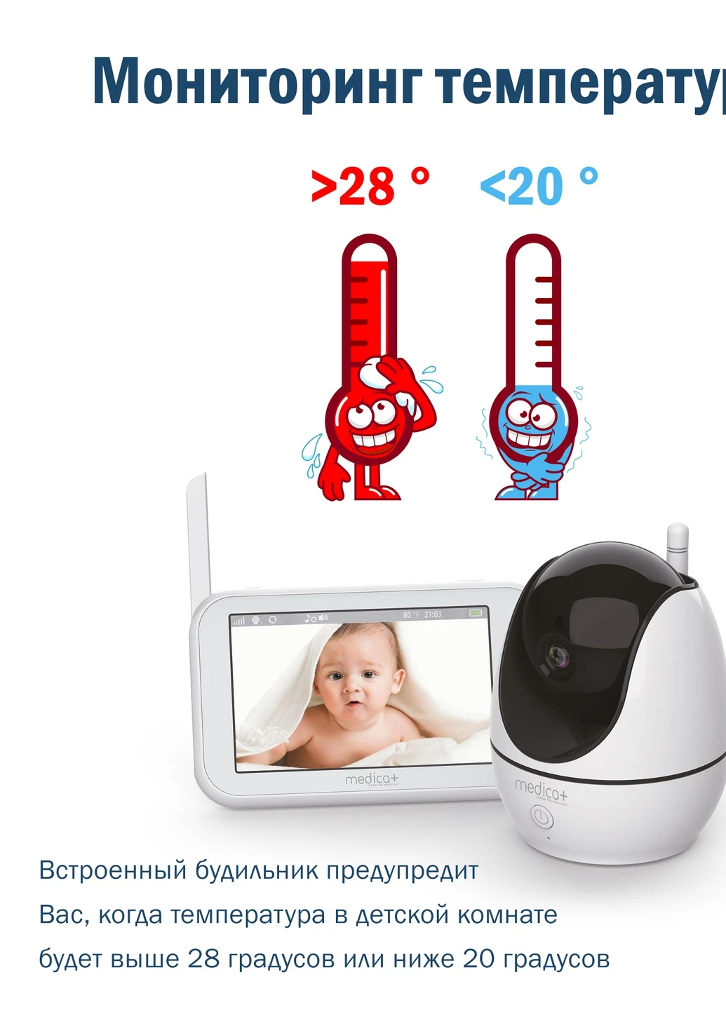 Видеоняня MEDICA+ HD / 360 / WiFi Medica+ VideoControl 7.0 (252552458)