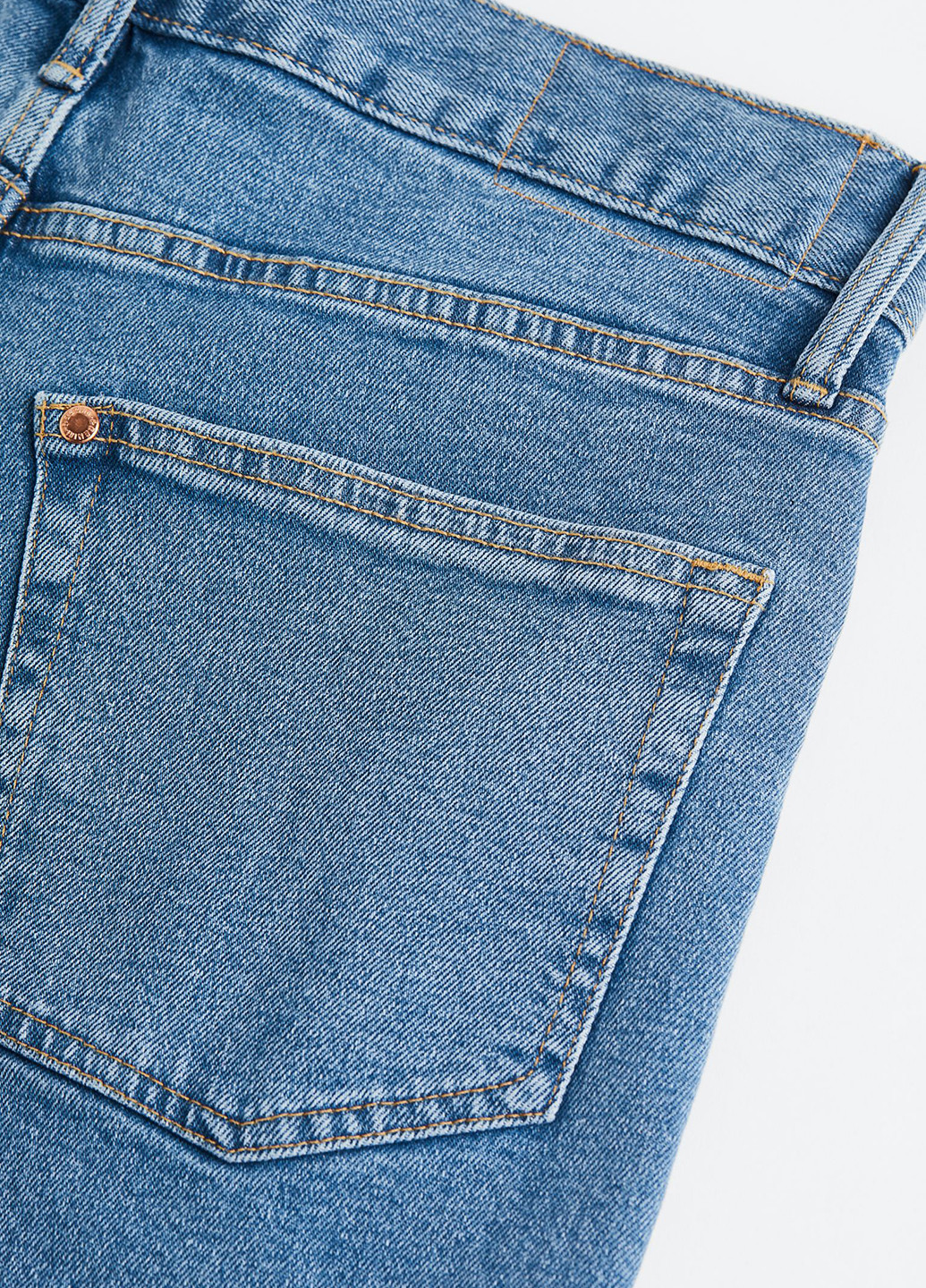 Джинси H&M прямі однотонні світло-сині джинсові бавовна