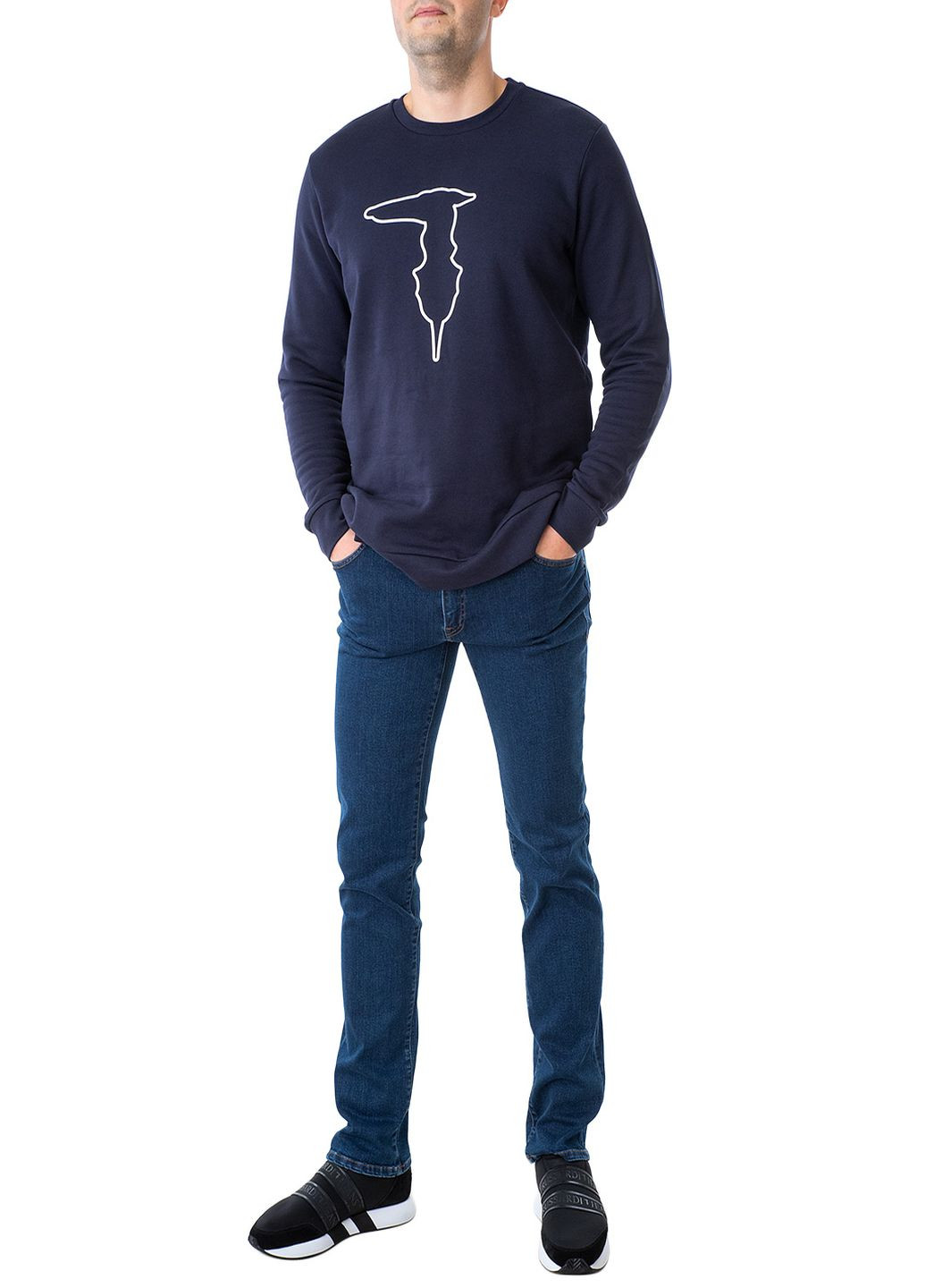 Світшот Trussardi Jeans - крій синій кежуал - (203990638)