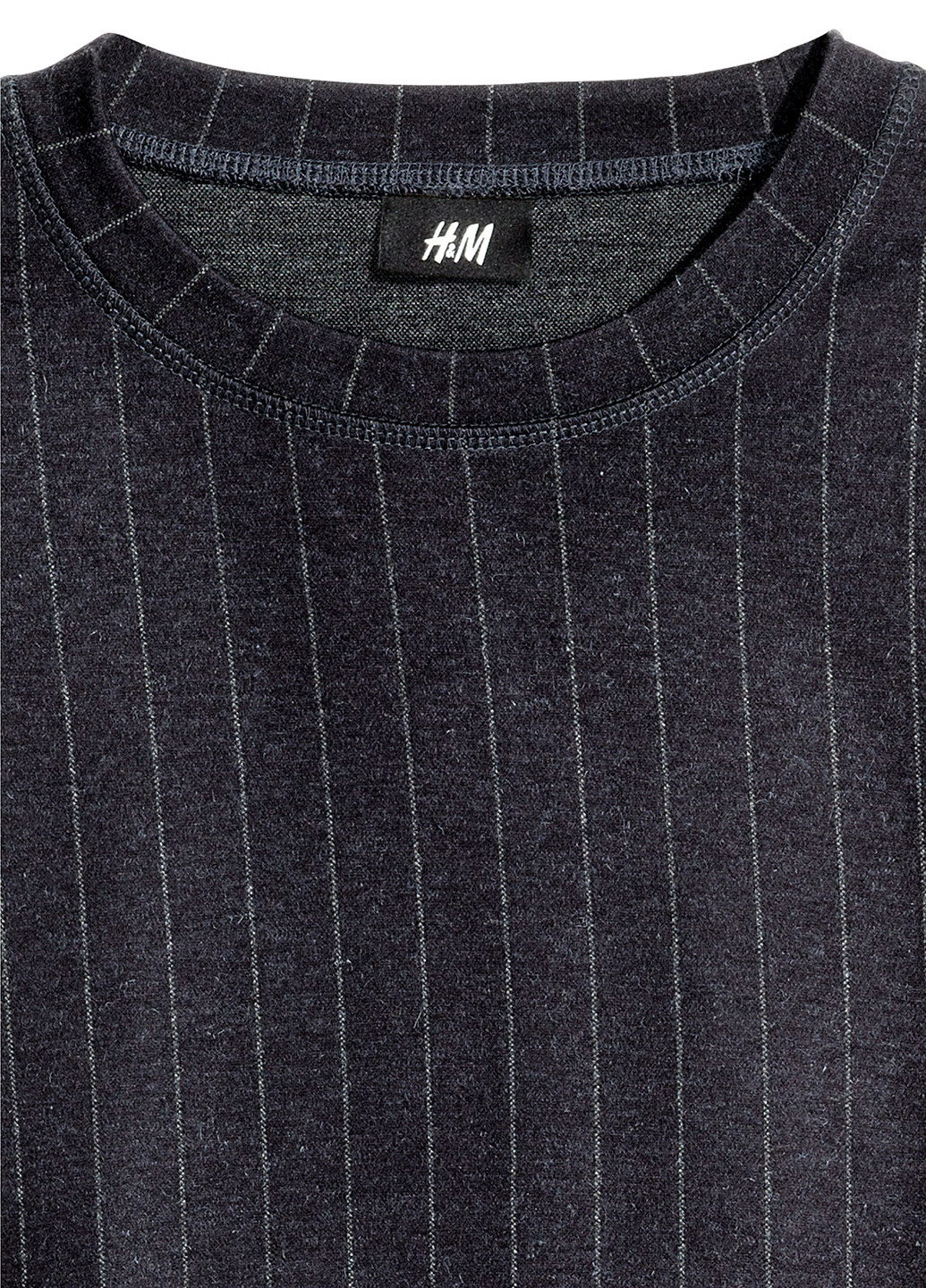 Свитшот H&M - крой полоска темно-синий кэжуал - (83649383)