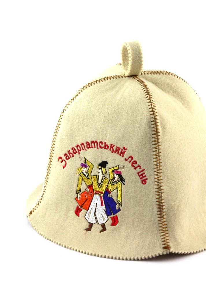 Банная шапка "Закарпатський легінь", искусственный фетр, белый (LA-403) Luxyart (252611366)