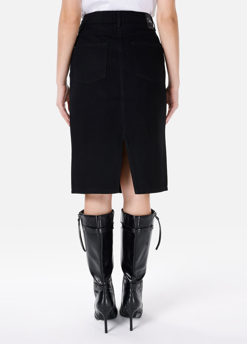 Черная кэжуал, джинсовая однотонная юбка Colin's