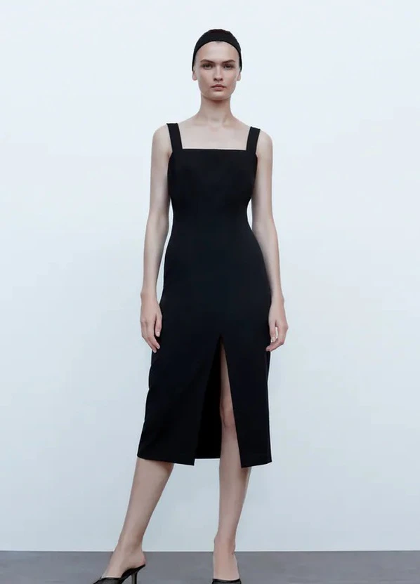 Чорна кежуал плаття, сукня Zara однотонна