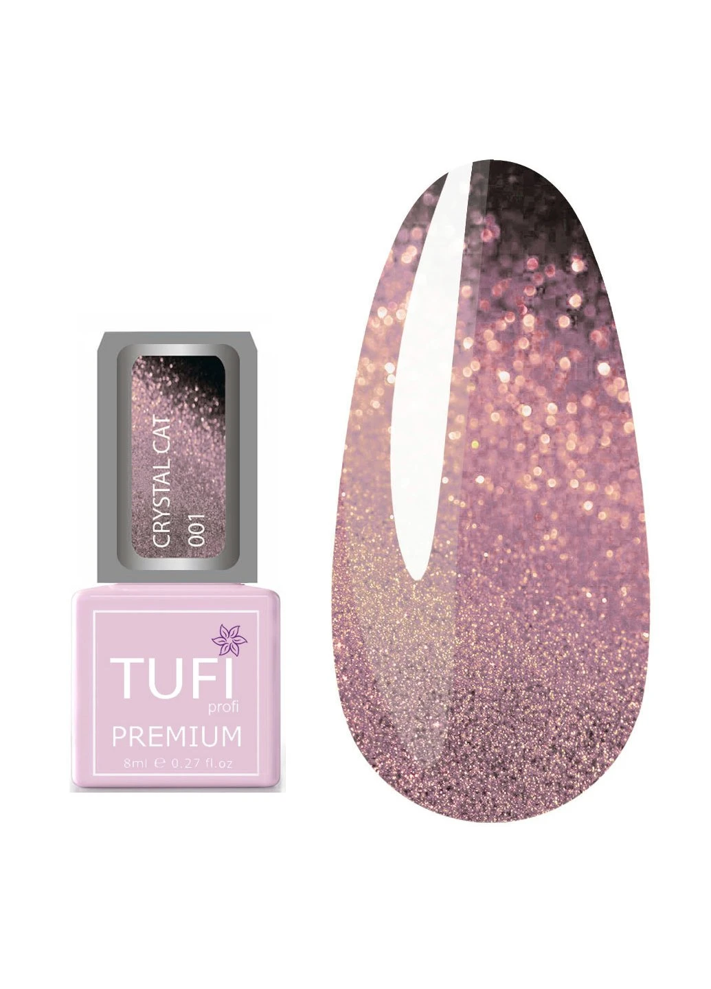 Гель-лак PREMIUM Crystal Cat 001 Tufi Profi 0 (239833602)