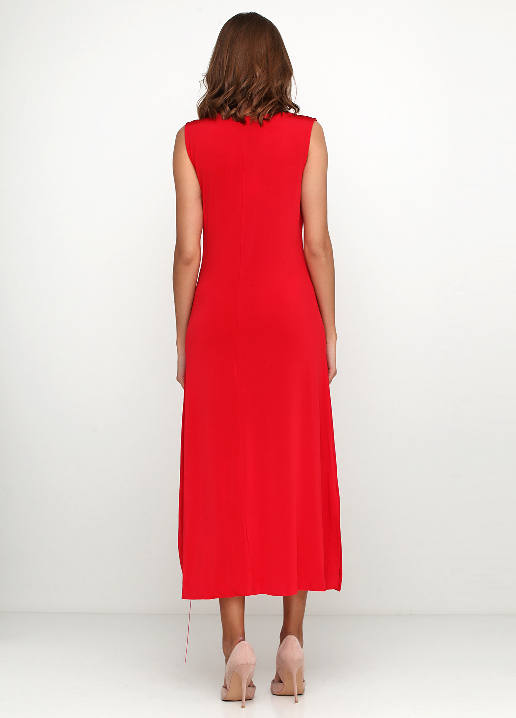 Красное вечернее платье а-силуэт Uterque однотонное