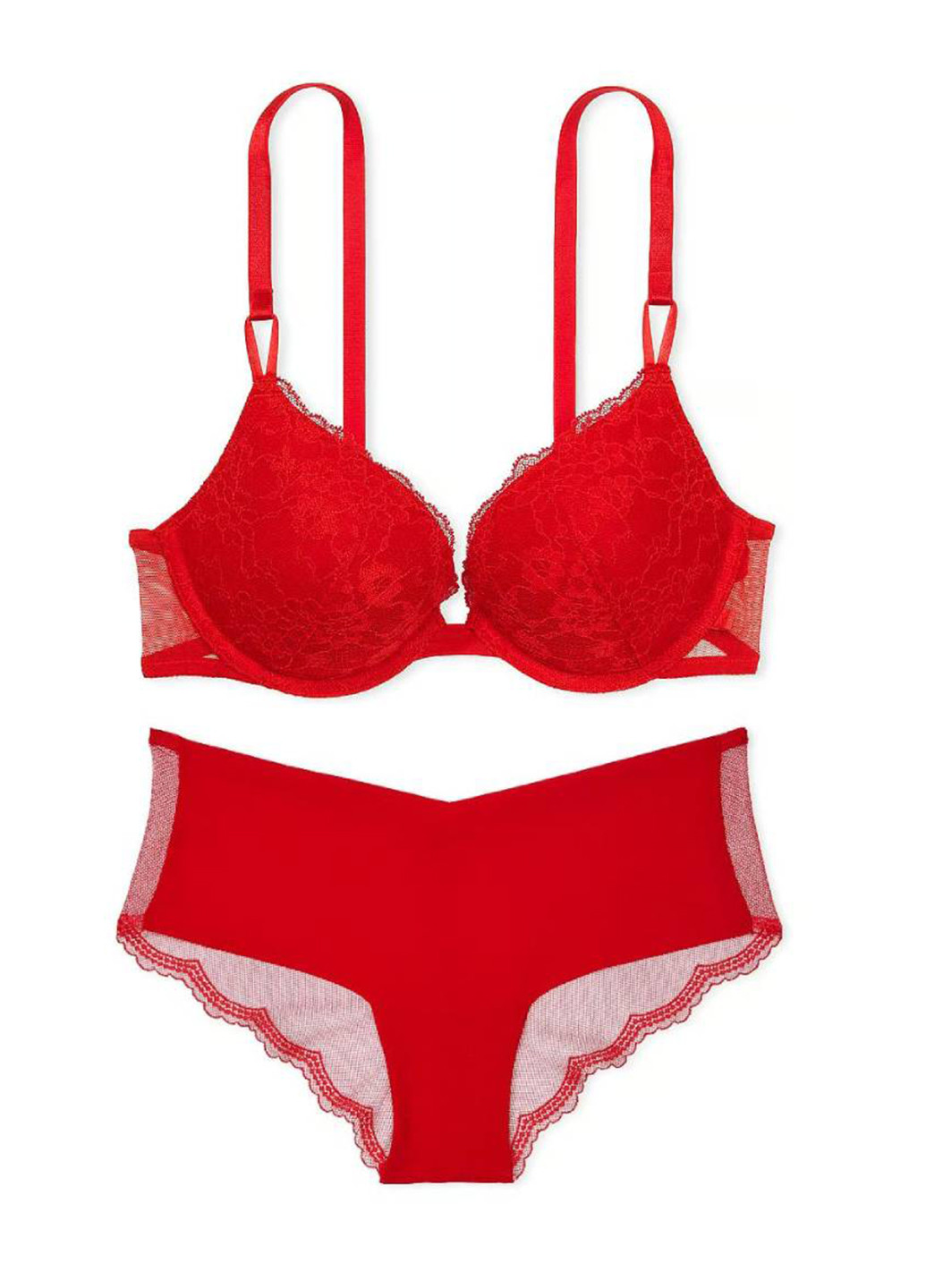 Красный демисезонный комплект (бюстгальтер, трусики) Victoria's Secret