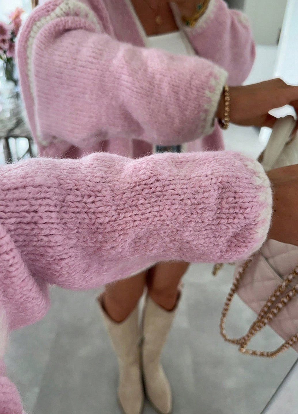 Розово-лиловый демисезонный кардиган SHEIN