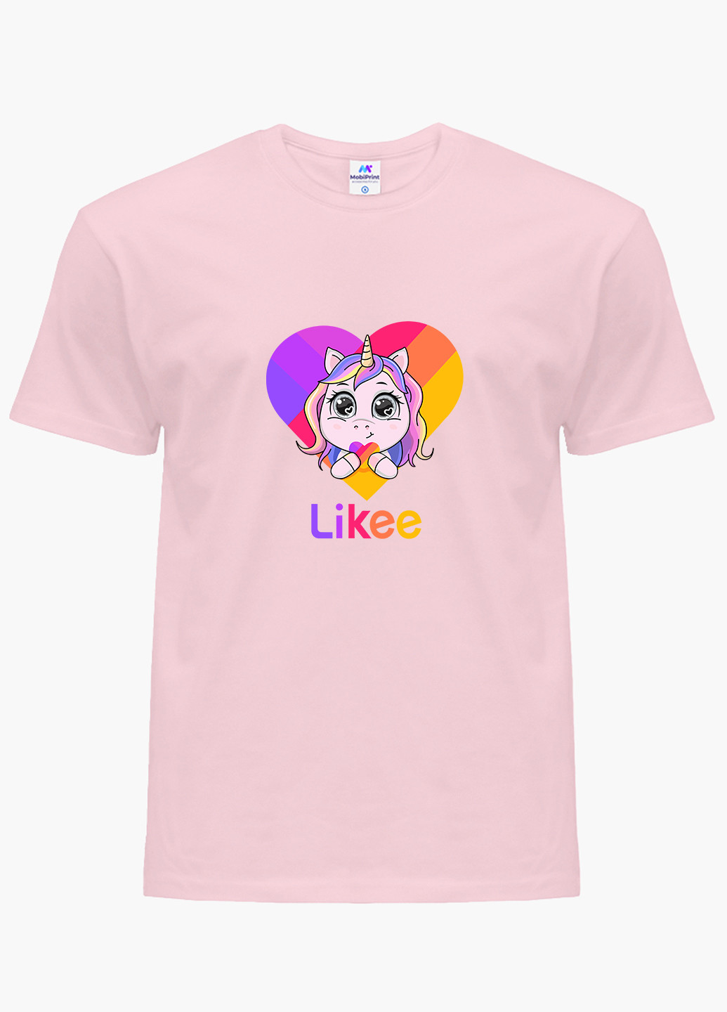 Рожева демісезонна футболка дитяча лайк єдиноріг (likee unicorn) (9224-1593) MobiPrint