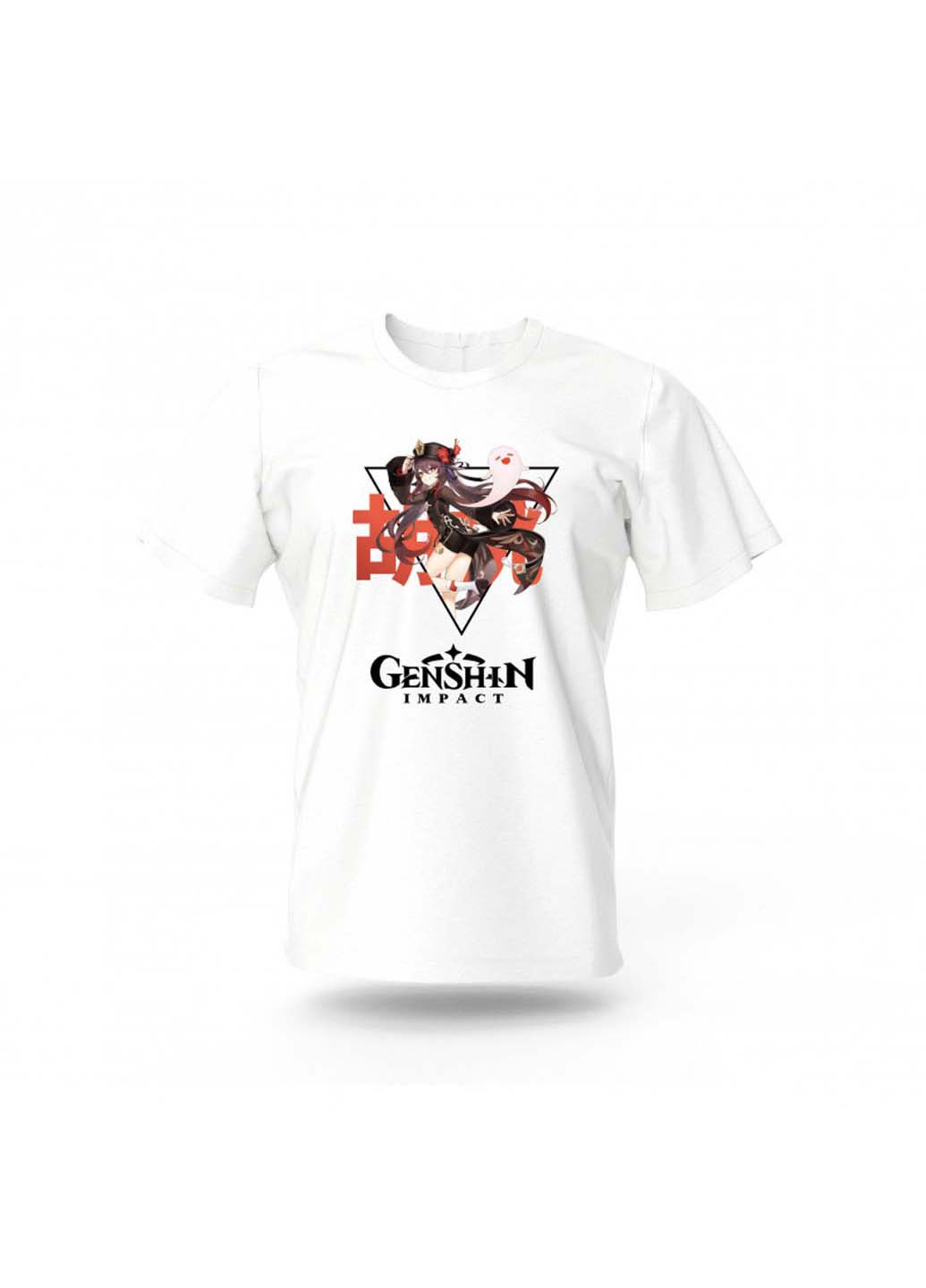 Біла футболка Fruit of the Loom Ху Тао Геншин Импакт