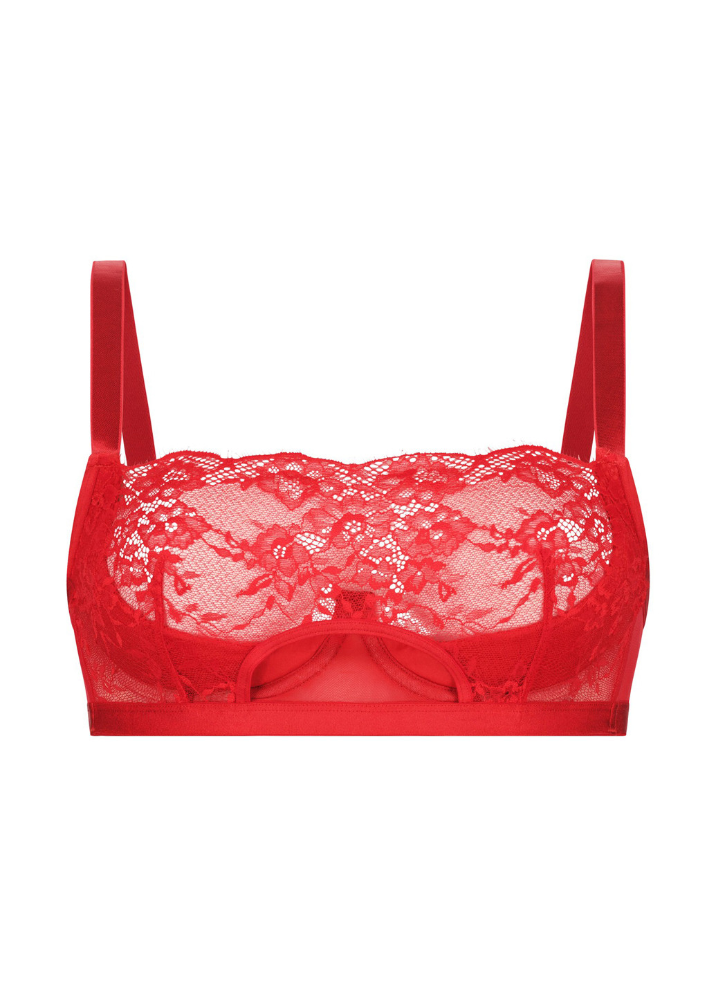 Красный топ бюстгальтер Hunkemoller с косточками кружево, полиамид