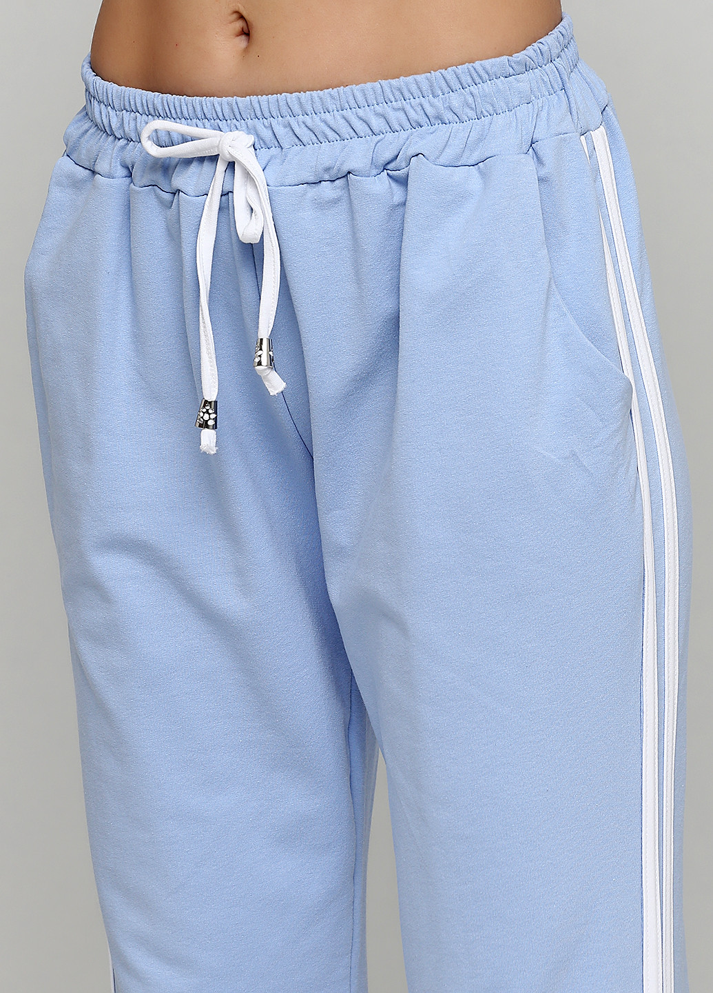 Костюм (кофта, брюки) Saxx однотонный голубой спортивный хлопок