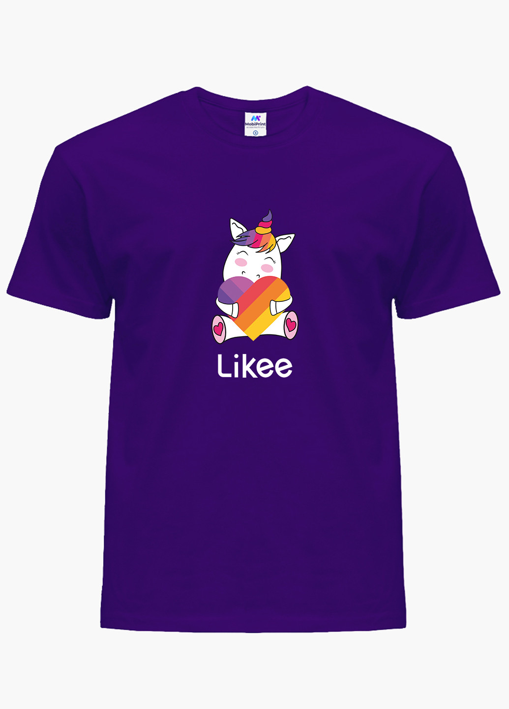 Фиолетовая демисезонная футболка детская лайк единорог (likee unicorn)(9224-1037) MobiPrint