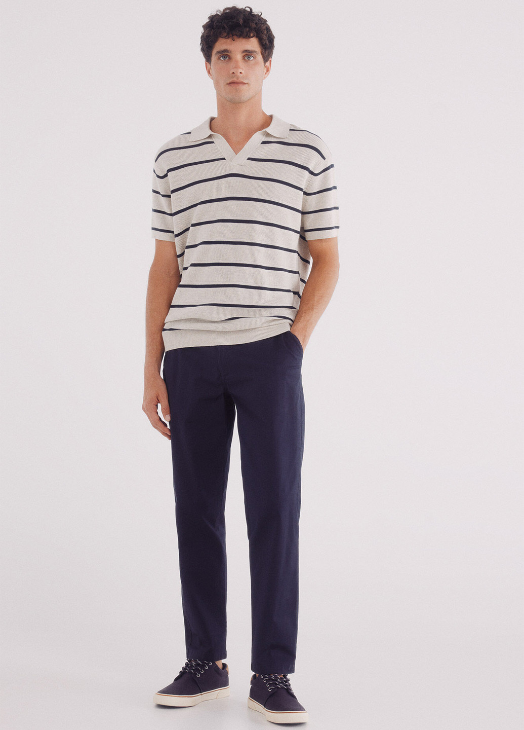 Темно-синие кэжуал летние зауженные брюки Springfield