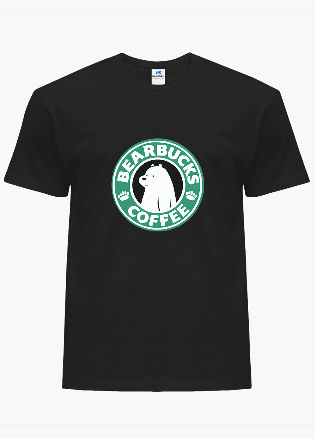 Чорна демісезон футболка жіноча білий ведмідь вся правда про ведмедів (we bare bears) (8976-2889) xxl MobiPrint