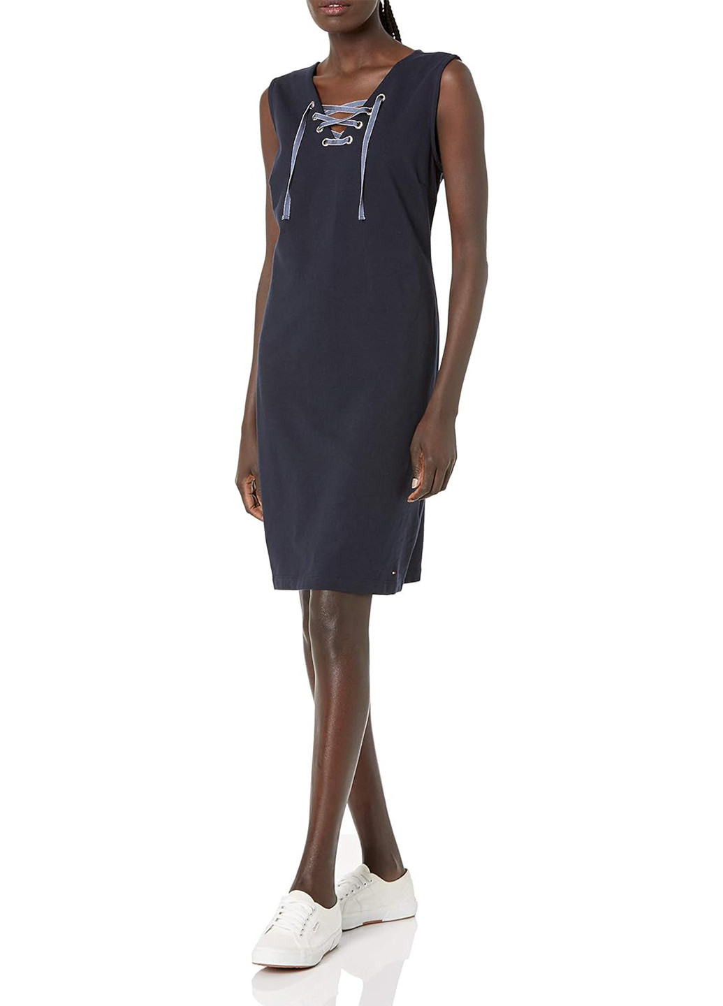 Индиго кэжуал платье Tommy Hilfiger однотонное